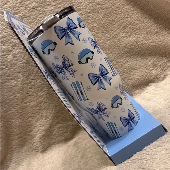 HYDRAPEAK “Ski Blue Bow" Limited Edition Hydrapeak 40oz Voyager Tumbler - Picture 2 of 10